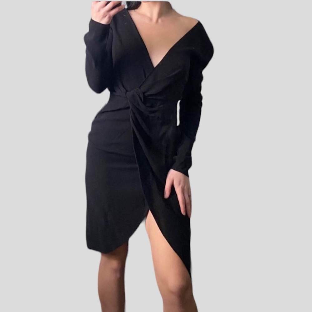 Elegant Black Wrap Dress